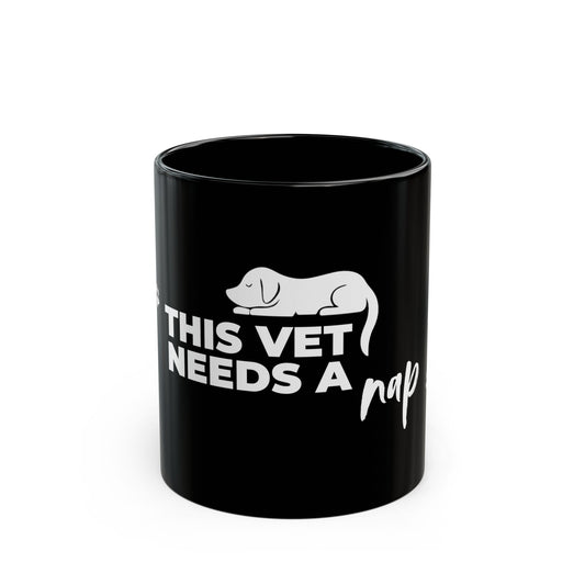 Sleepy Dog Vet Mug  | Black  [This Vet Needs A Nap]