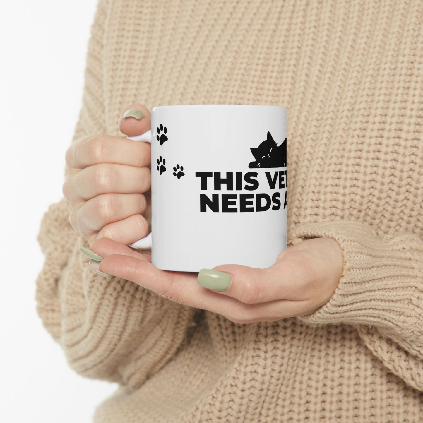Sleepy Cat Vet Mug | White [This Vet Needs A Nap]
