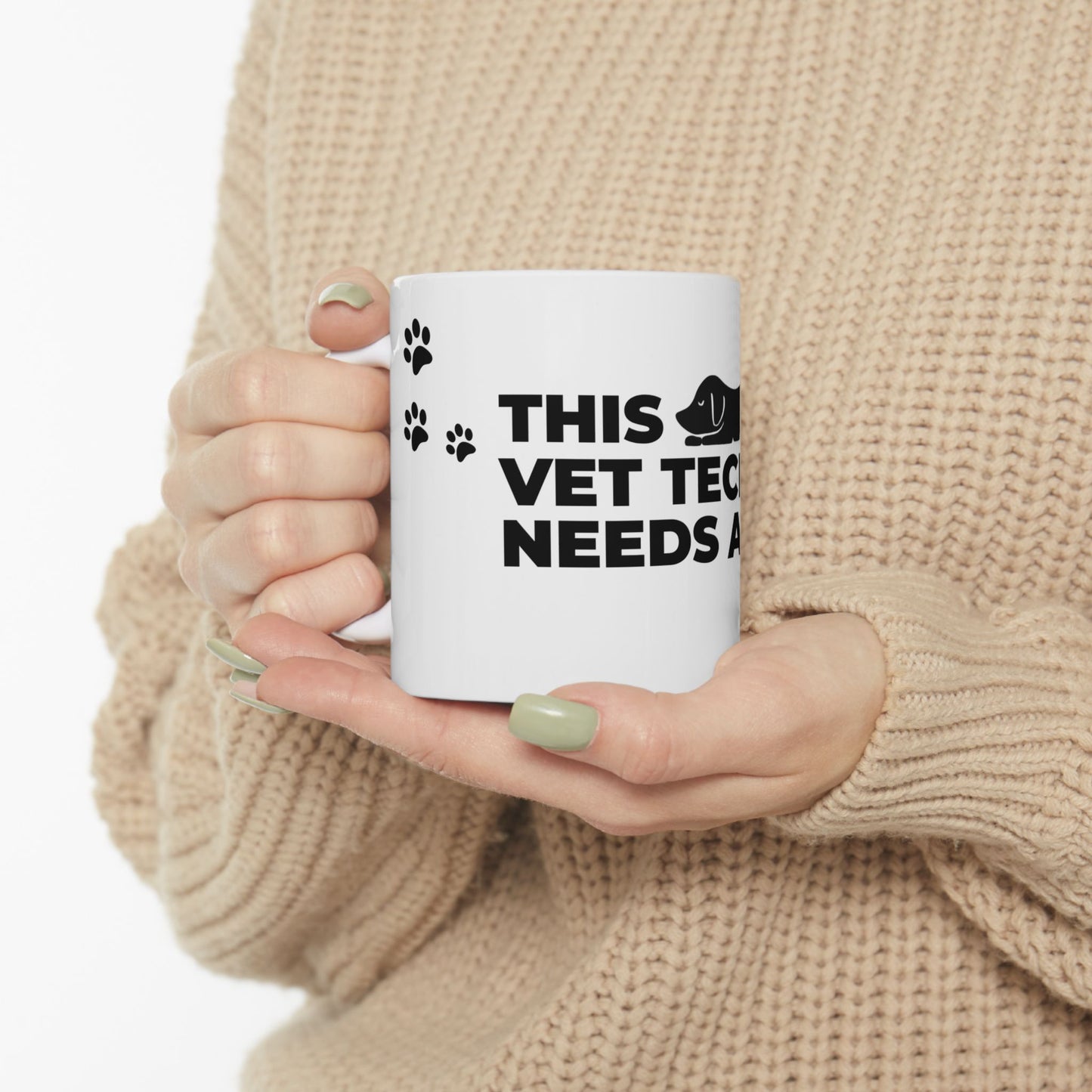 Sleepy Dog Vet Tech Mug | White [This Vet Tech Needs A Nap]