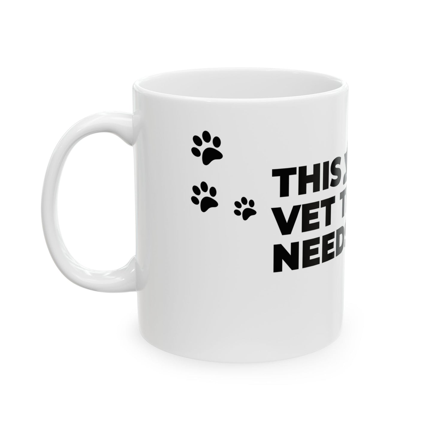 Sleepy Cat Vet Tech Mug | White [This Vet Tech Needs A Nap]