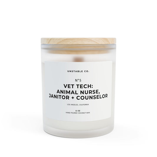 Vet Tech: Animal Nurse, janitor + counselor Candle