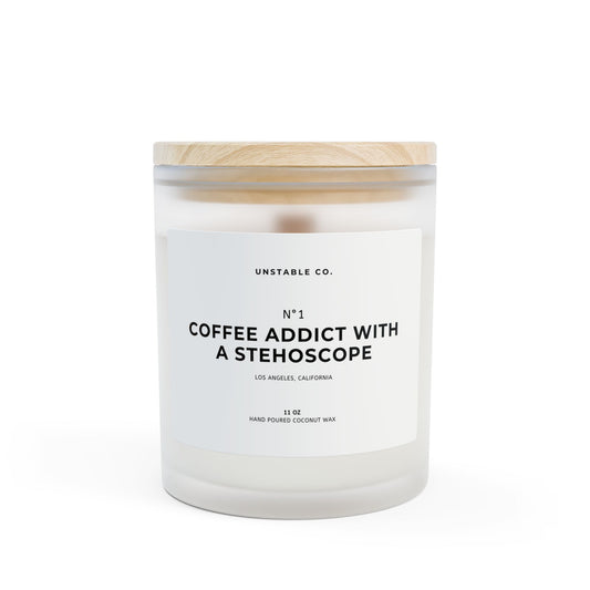 Coffee Addict with a Stethoscope Candle
