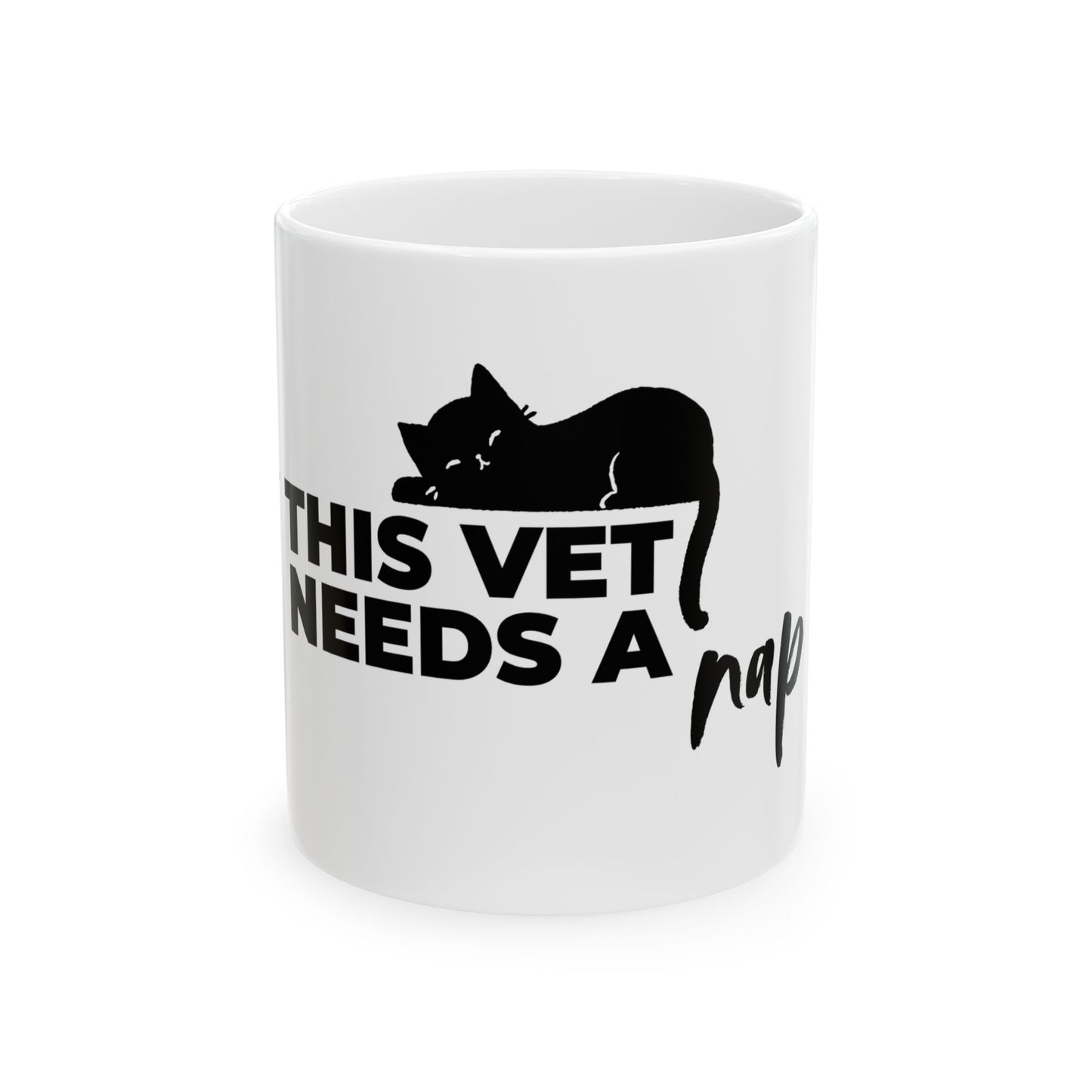 Sleepy Cat Vet Mug | White [This Vet Needs A Nap]