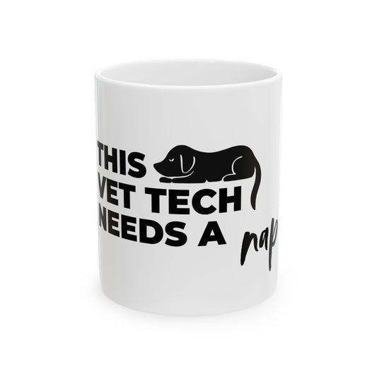 Sleepy Dog Vet Tech Mug | White [This Vet Tech Needs A Nap]