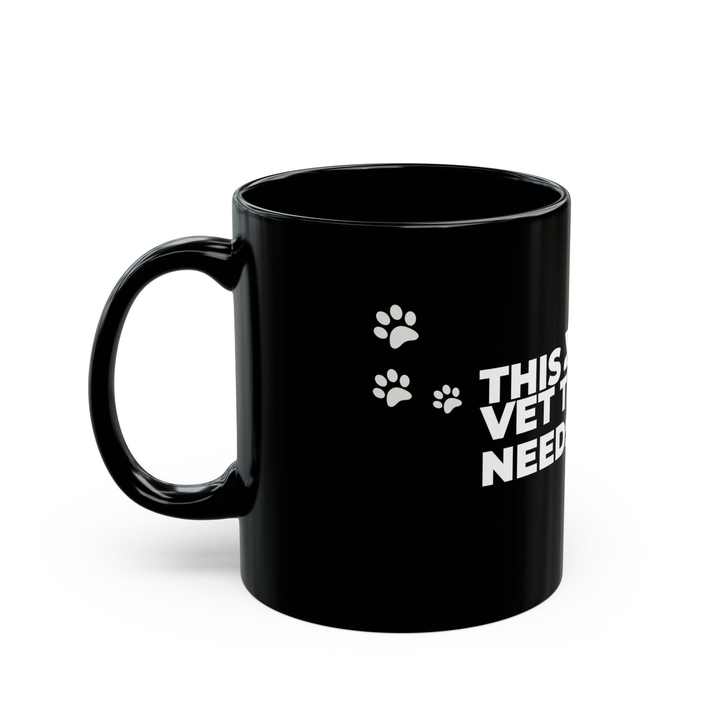 Sleepy Cat Vet Tech Mug  | Black [This Vet Tech Needs A Nap]