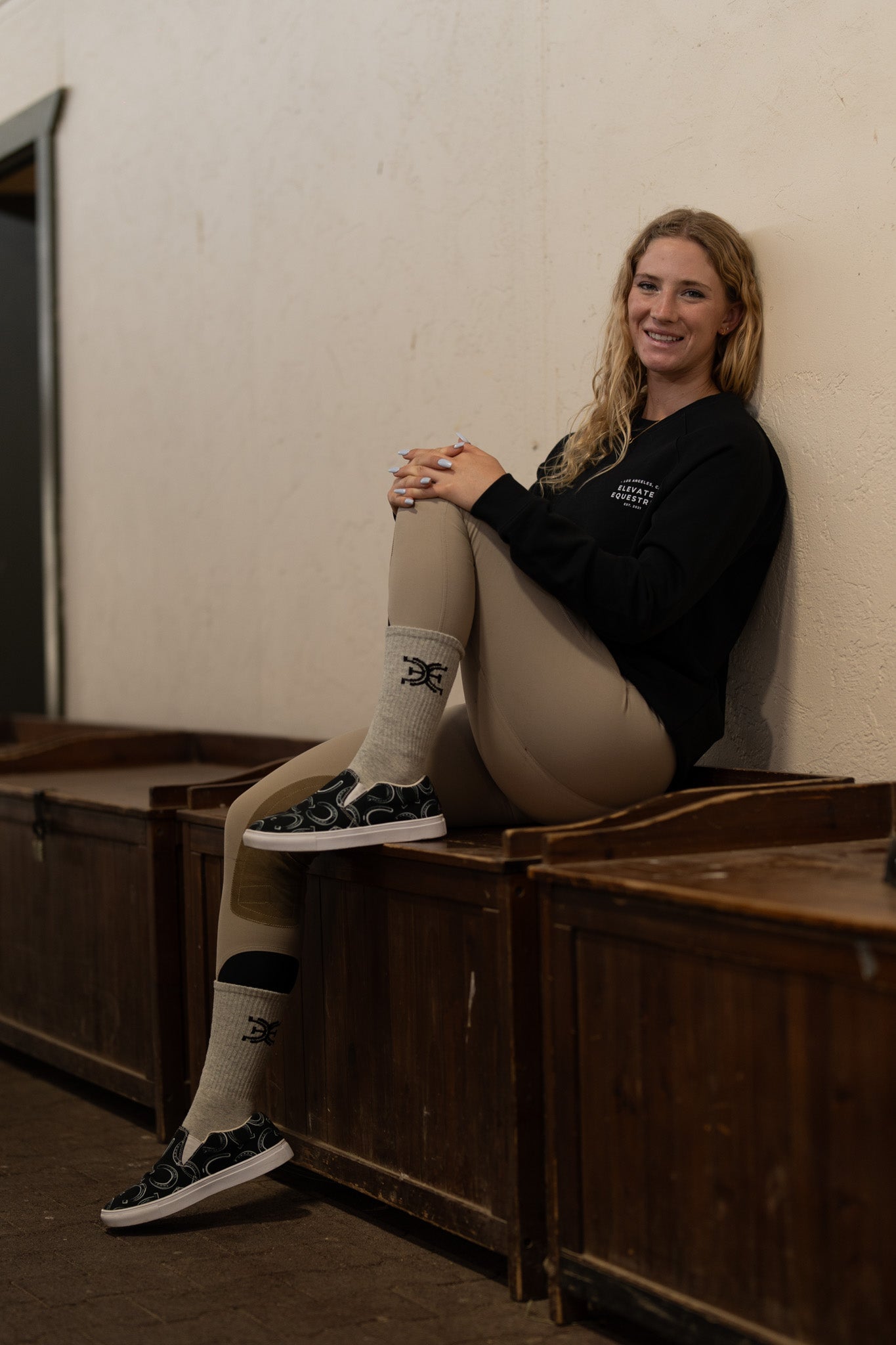 Horseshoe slip-on canvas shoes | Black