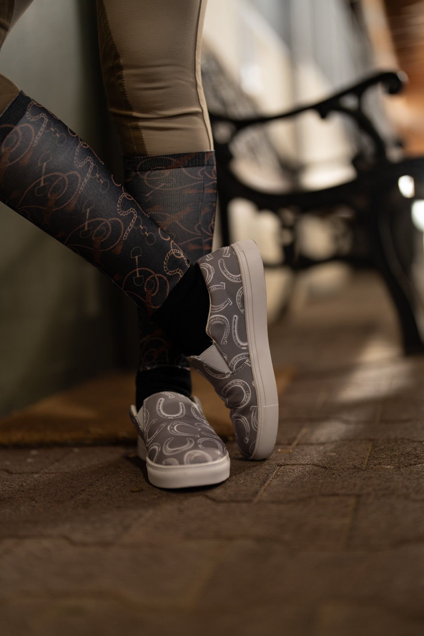 Horseshoe slip-on canvas shoes | Grey