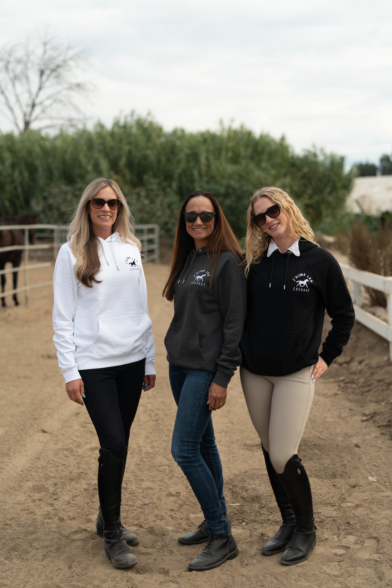 I Love Horses (In French) Hoodie Sweatshirt (Light Colors)  | j'adore les chevaux