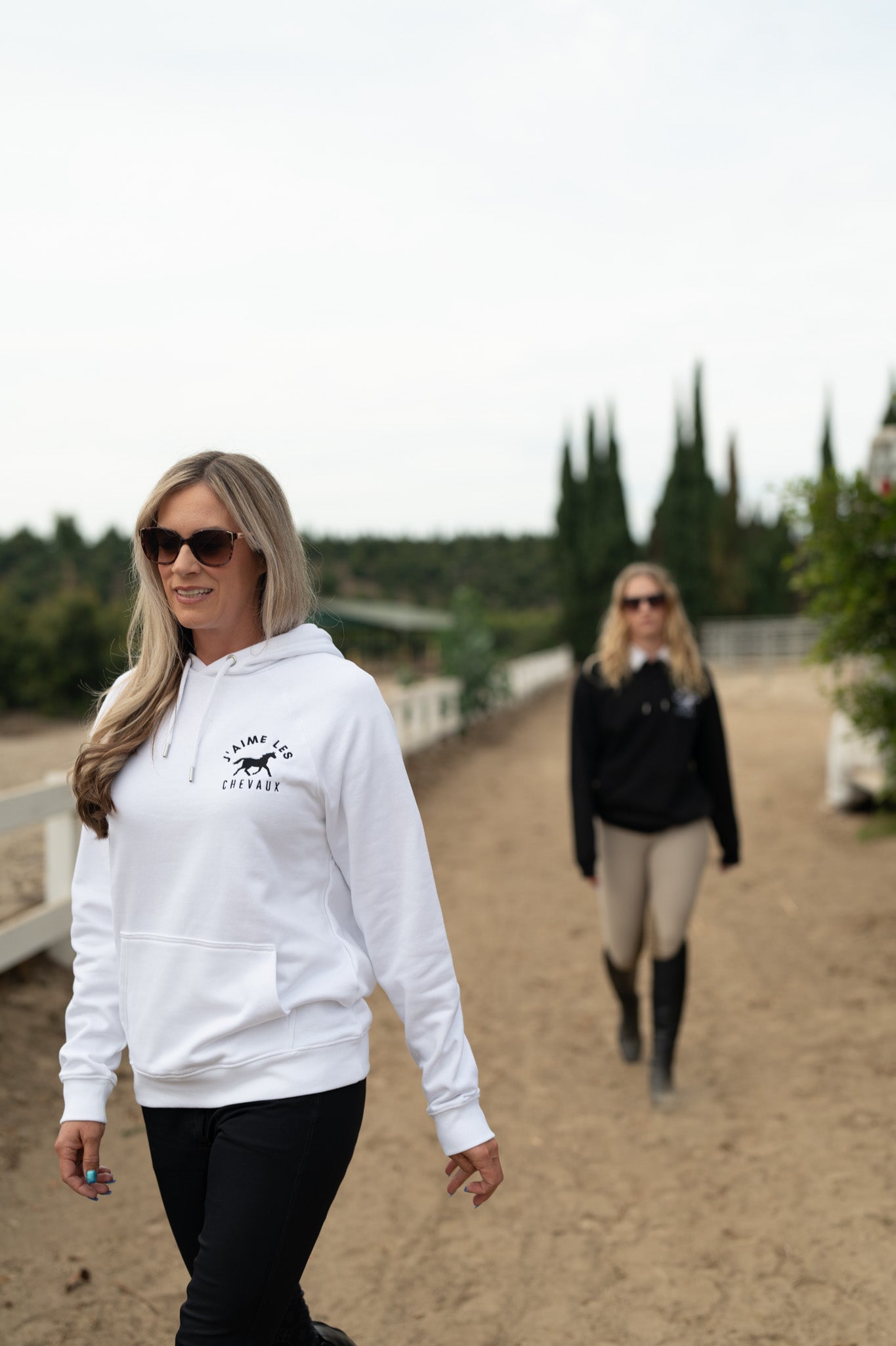 I Love Horses (In French) Hoodie Sweatshirt (Light Colors)  | j'adore les chevaux